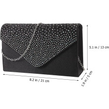 Pochette da sera con strass in seta, ideale per matrimoni formali e feste di gala.
