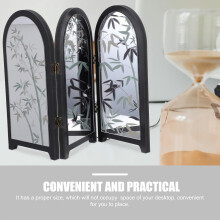 Mini chinês acrílico desktop dobrável tela 3-painel divisor Feng Shui ornamento escritório mesa decorativa