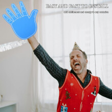 Giant Foam Hand Five Fingers Cheerleading Props Blue Sponge Sports Fan Cheering Gloves for Games Events
