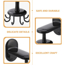 Cârlige de bucătărie rotative, montate pe perete, design cu 8 gheare, suport din plastic ABS fără cuie