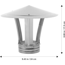 Stainless Steel Chimney Cover Part Roof Vent Rain Cover Silver Wear Resistant Strong Bearing Capacity