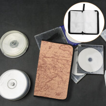 Estuche para 80 CD, material no tejido, cierre de cremallera, protección completa, portátil.