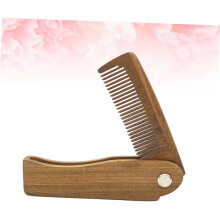 Mini natural Verawood dobrável pente de cabelo portátil elegante dente fino pente de barba