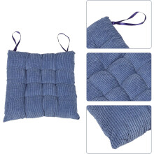 Stuhlsitzkissen aus Baumwoll-Leinen-Gewebe, blau, rutschfest, stützend, gesteppt
