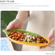 Cerâmica de milho Snack Plate versátil decorativo amarelo alimento servindo placa para mesa de jantar e cozinha