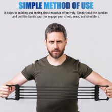 Aparat de expansiune a pieptului reglabil cu 5 benzi elastice, expansor de piept fitness negru