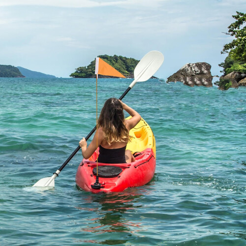 Kayak Safety Flag Set with Orange Flag and Fixed Base Mount, High Visibility Boating Accessory