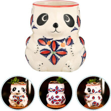 Tazza in ceramica con portabottiglie Hawaii e panda, capacità 480 ml, tazza elegante e creativa.