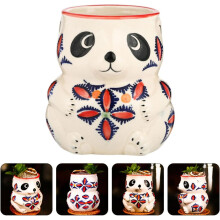 Taza de cerámica con diseño de panda y soporte para vino de Hawái, capacidad de 480 ml, diseño elegante y creativo.