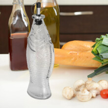 Glassoljedispenserflaske med lekkasjesikker stor kapasitet, fiskeformet, 500 ml