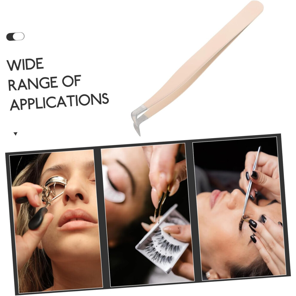 Hkhbjs False Eyelash Tweezers Bent Tip Precision Applicator For Lash Extensions Craft Tool