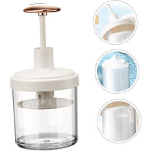 Espumador de jabón facial manual, máquina para hacer espuma, vaso de espuma de plástico, gris, blanco, dorado.