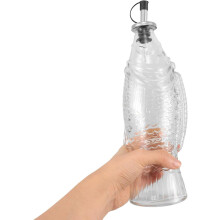 Flacon distributeur d'huile en verre étanche grande capacité en forme de poisson 500 ml