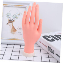 Oefenhanden voor nagelkunst, PVC nep-handmodel met beweegbare vingers voor manicure, nageltips, inzetbaar model.