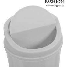 Mini papelera de escritorio con tapa abatible, 2 litros, de plástico. Papelera pequeña para mesa, ideal para la oficina y el dormitorio.