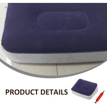 Reposapiés inflable de PVC para viajes con superficie flocada, taburete portátil de 37 x 28 cm.