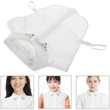 Handgefertigter, abnehmbarer Zierkragen für Damenblusen, weißes Chiffon-Dekorationskragen