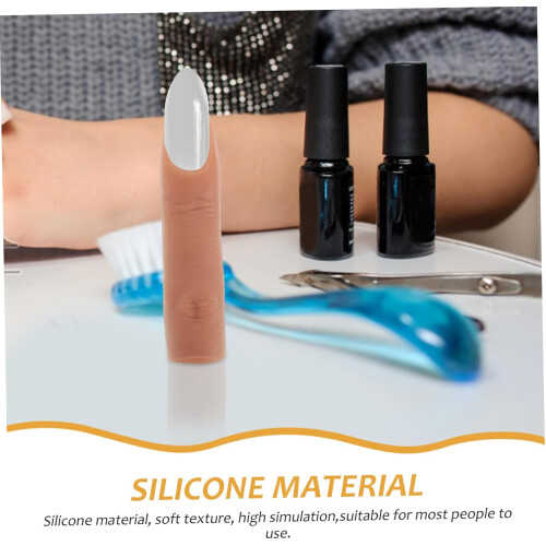 Fake Nail Practice Finger Bendable Silicone Training Model for Acrylic Nails