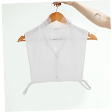 Chiffon False Collar V-Shaped Shirt Collar Accessory for Women Girls Outfits Sweater Base Layering White