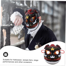 Ijesztő oroszlán Halloween maszk fekete dekoratív állati arc cosplay kellék könnyűsúlyú