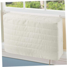 White Air Conditioner Covers inside Cotton Polyester Indoor Unit Protector Simple Design Practical