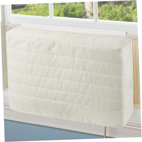White Air Conditioner Covers inside Cotton Polyester Indoor Unit Protector Simple Design Practical
