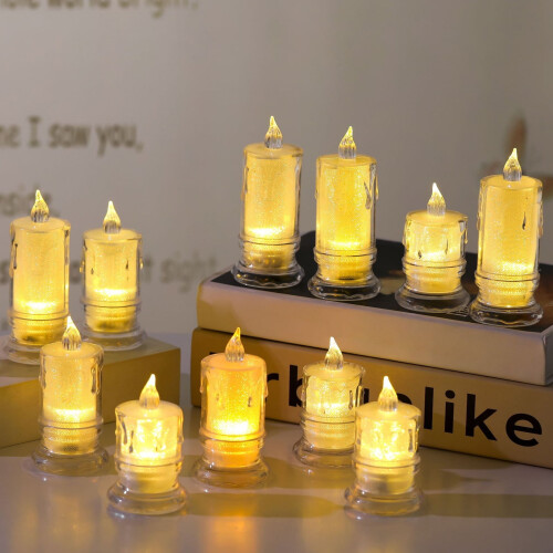 Čiré LED bezplamenné svíčky 24 ks