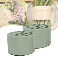 Spiral Flower Stem Holder, Green, 7 x 4.5 cm (Pack of 2)