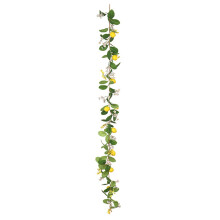 Décoration de porte artificielle en rotin citron marguerite, 1,70 m