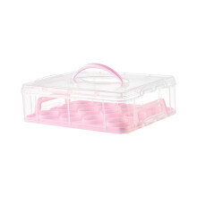TISHITA cupcake carrier box with handle and lid pink