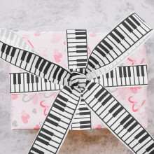 Musiknotenband, bedruckte Musiknotenbandrolle für Bastelarbeiten, zum Verpacken von Geschenken, für DIY-Blumenstraußdekorationen