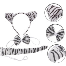 Tigerjunges-Haarreif mit Fliege für Jungen und Mädchen, Haarreifen mit Tierohren, Party-Haarreif, Accessoire für Cosplay