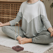 Räucherstäbchenhalter aus Glas mit Befestigungsclip, feuerfest, Aromatherapie-Dekoration für Zuhause