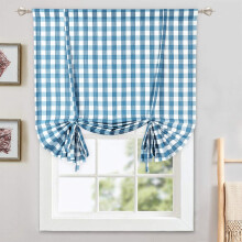 Haperlare cafe curtains buffalo check teal 42"W x 63"L 1