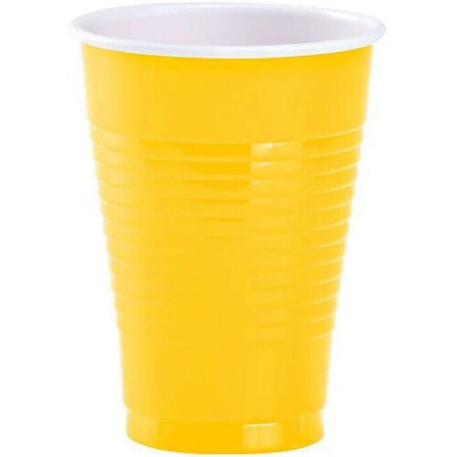 Gele feestbekers van stevig plastic, 355 ml