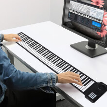 Teclado electrónico portátil plegable de 88 teclas, enrollable, de silicona suave.
