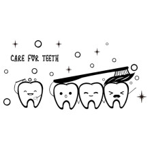 Autocollants muraux ZKCCNUK en forme de brosse à dents pour décoration intérieure (1 paquet)