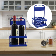 Faltbarer blauer Bierflaschenträger mit Griff, einfach zu bedienen, klassisches Design.