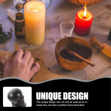 Tubo de incienso de madera negra, recipiente de incienso portátil y decorativo para decoración del hogar y uso hotelero.