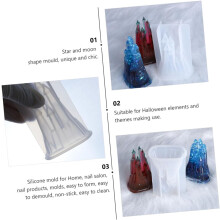 Stampo in silicone 3D a forma di castello per resina epossidica fai-da-te, silicone alimentare, stampo dettagliato a forma di castello