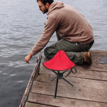 Banco de tripé dobrável portátil com assento de tecido de Oxford, cadeira de acampamento e pesca dobrável leve