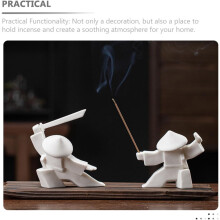 Quemador de incienso samurái, caballero chino, decoración de cerámica creativa y delicada