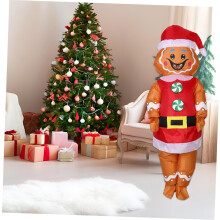 Aufblasbares Lebkuchenmann-Kostüm für Erwachsene – Lustiges Kleid für Halloween, Weihnachten und Feiertagspartys