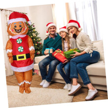 Aufblasbares Lebkuchenmann-Kostüm für Erwachsene – Lustiges Kleid für Halloween, Weihnachten und Feiertagspartys