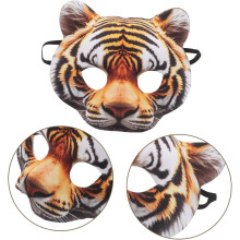 EVA halfgelaatsmasker met tijgerprint voor volwassenen, ademend en lichtgewicht dierenmasker