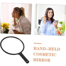 Espejo de peluquería de mano con mango para estilismo en salones de belleza. Espejo personal grande para maquillaje.