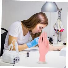 Buigbaar nep-handmodel voor nagelkunstoefeningen, draagbare manicure-tool met beweegbare vingers.