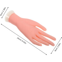 Modello di mano flessibile in silicone per la pratica della manicure con dita pieghevoli, strumento realistico per l'allenamento della nail art.