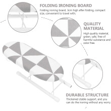 Mini strykeplate sammenleggbar strykekrakk oval pustende stoff stål plast kompakt design
