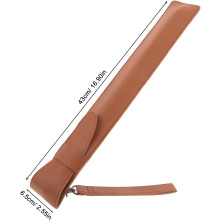 Étui à baguettes portable en cuir PU avec poignée de rangement sécurisée, protection anti-poussière et cordon marron